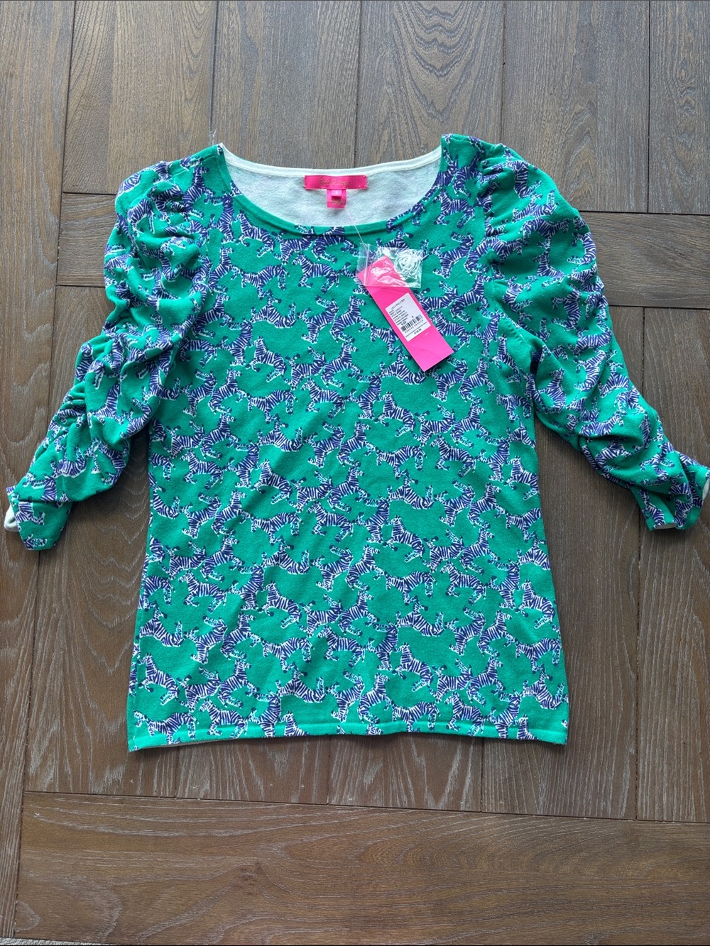 Lilly Pulitzer Green Zebra Print Women’s Sweater